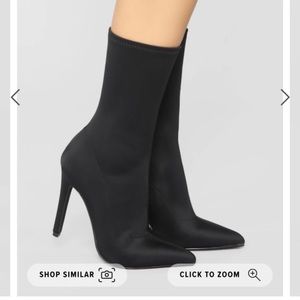 Sock stilleto heeled booties - Black
